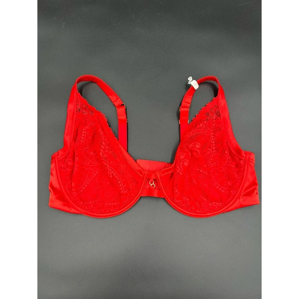 38DD Aerie Bra Unlined Soft Lace Dainty Bra Underwire Size - Red Lace Sexy